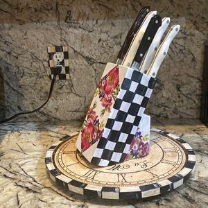 Solid Wood Hand Painted Knife Block